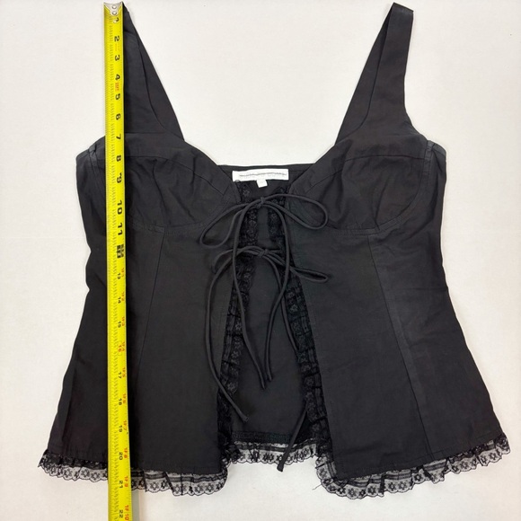 More To Come Cristal Tie Front Top in Black Size S - Picture 12 of 12